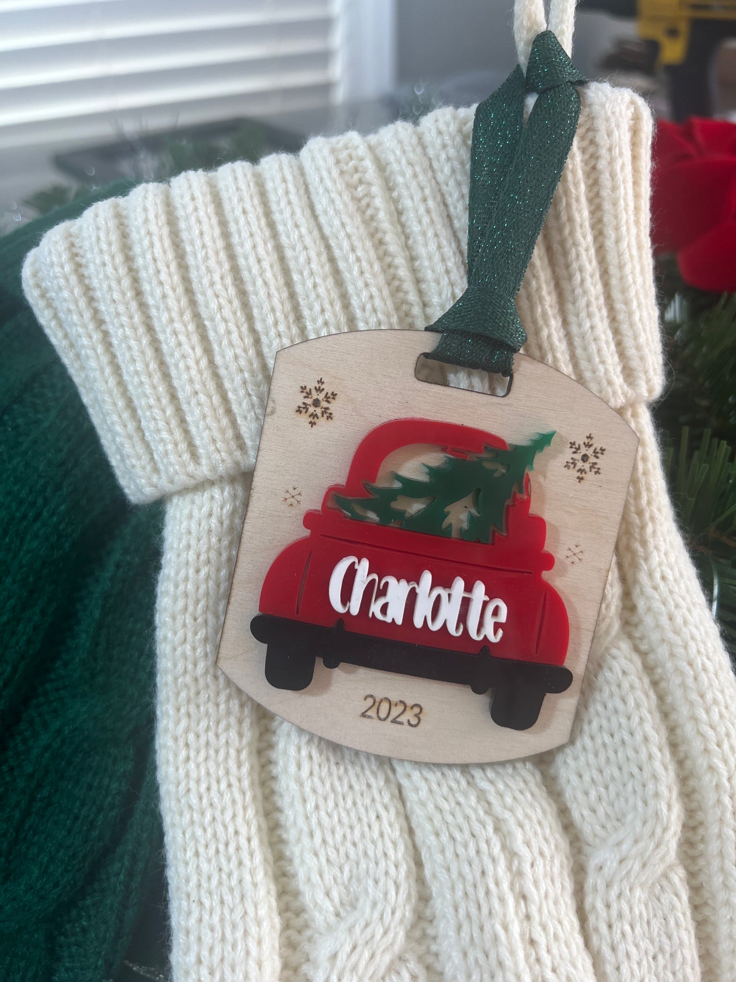 Christmas Truck Stocking Tag/Gift Tag/Ornament