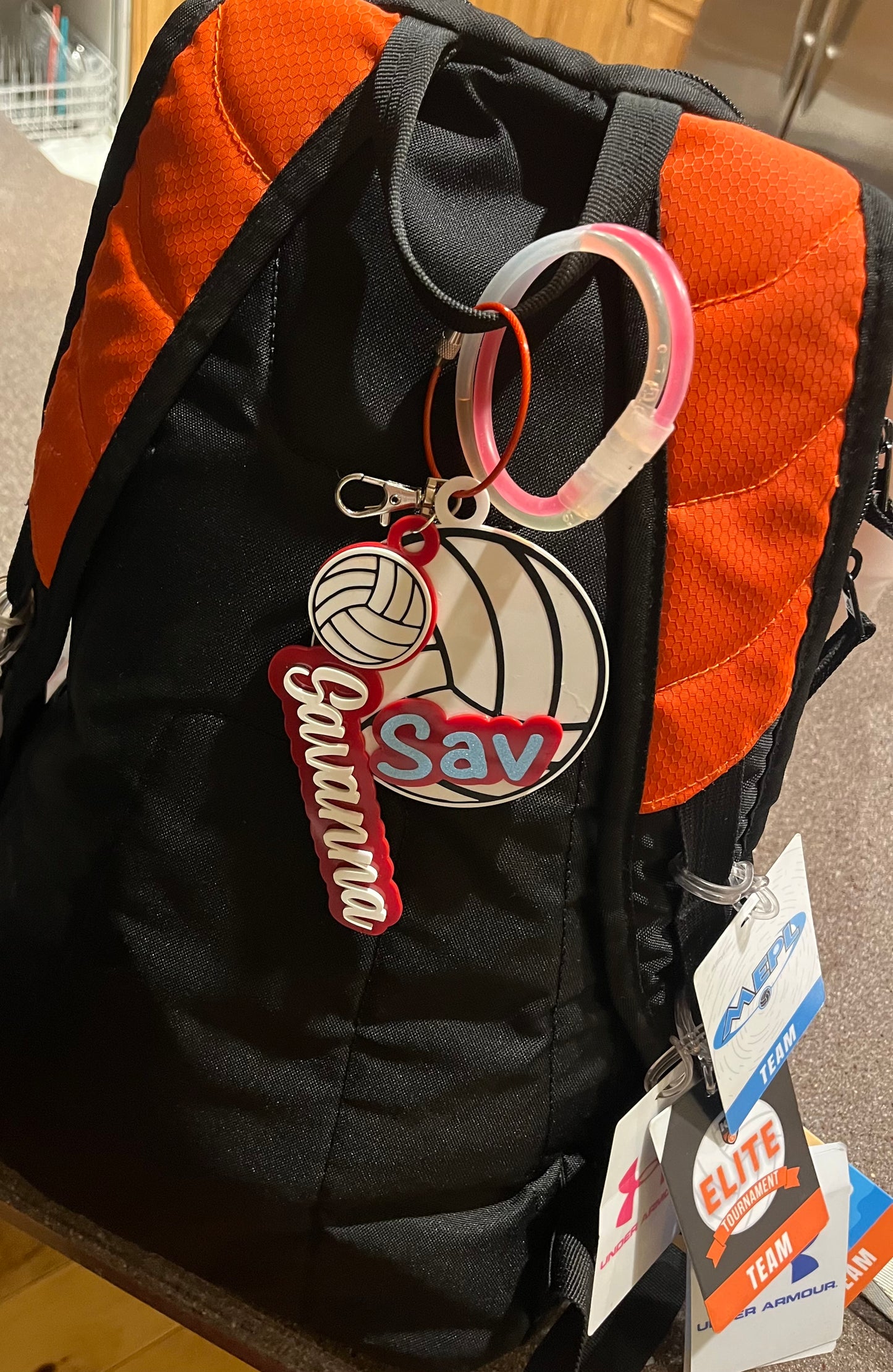 Personalized Volleyball Bag Tag (style #2)