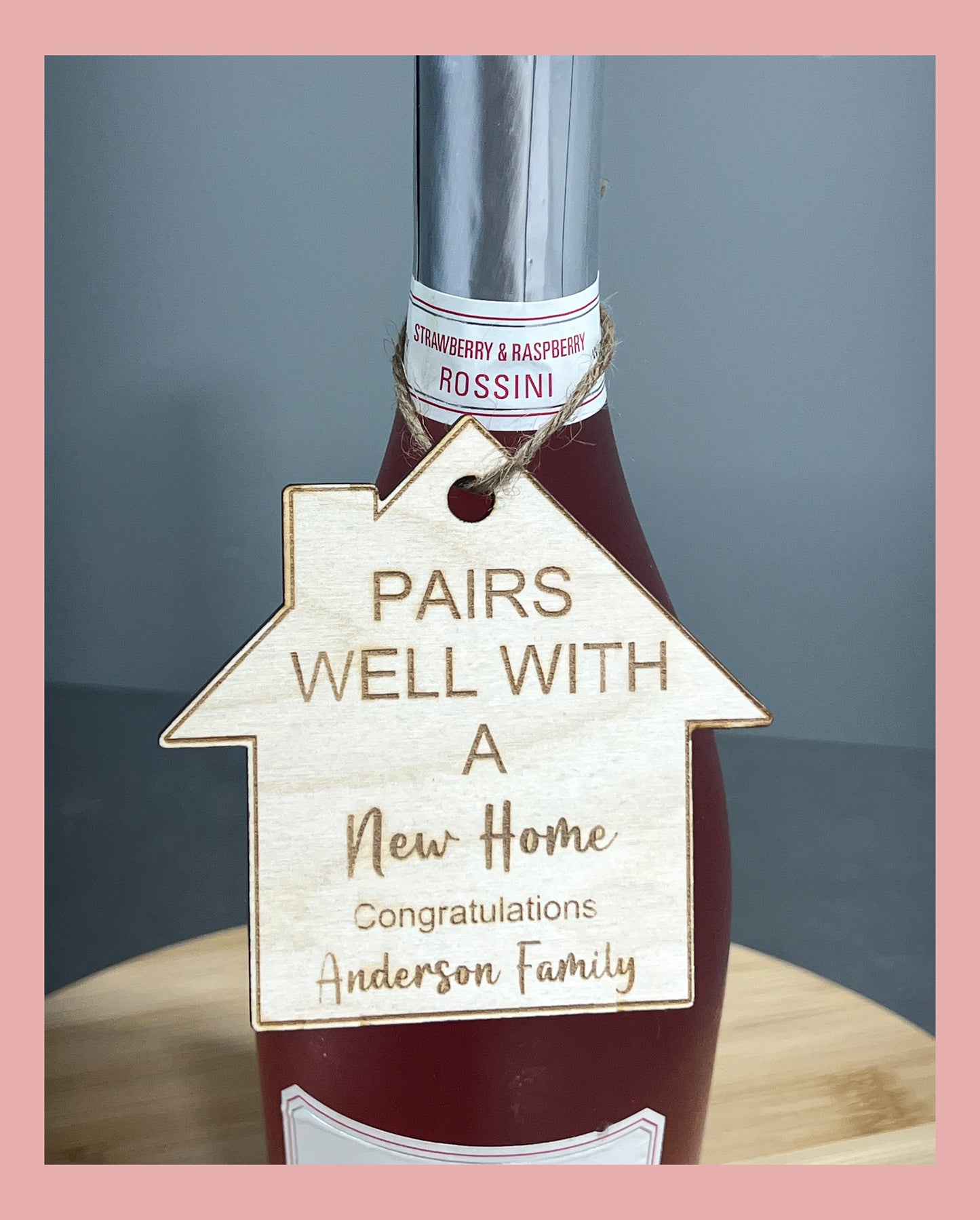 New Home Wine Bottle Tag/Realtor Gift