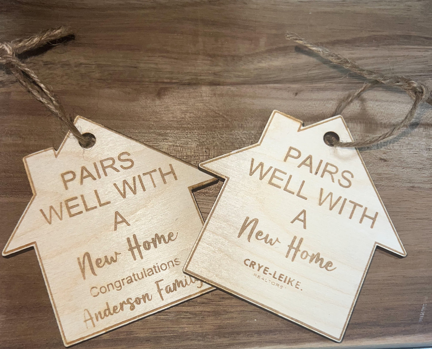 New Home Wine Bottle Tag/Realtor Gift