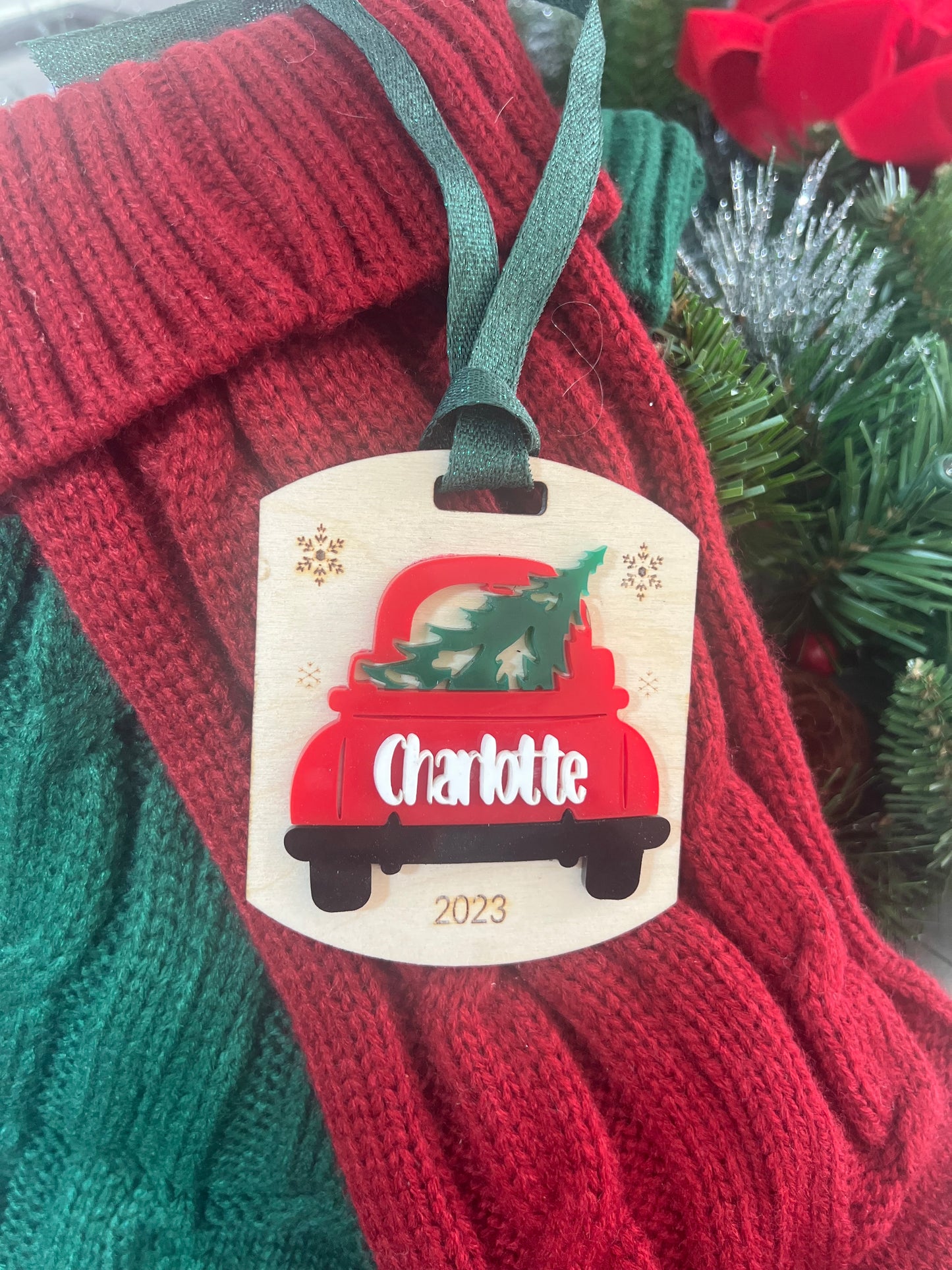 Christmas Truck Stocking Tag/Gift Tag/Ornament