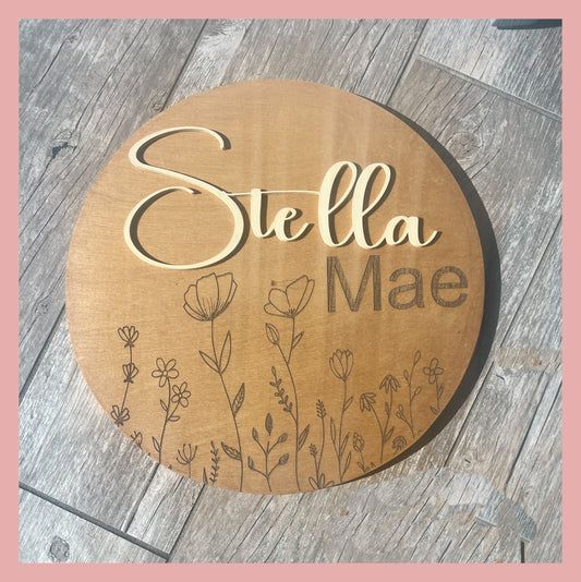 Nursery Sign - 12 inch engraved