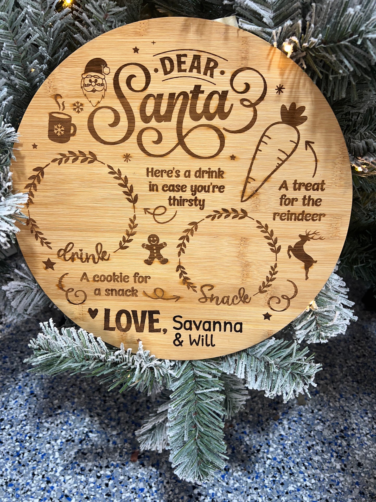 Snack for Santa plate/board