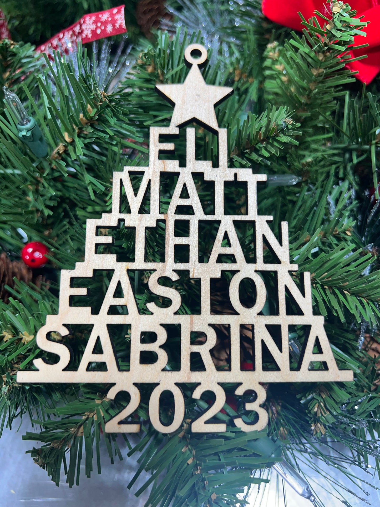 Custom Family Christmas Tree Ornament with names